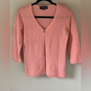 CLAUDIA NICHOLE 100% Cashmere  Cardigan Single Button Cardigan 3/4 Sleeve Size S